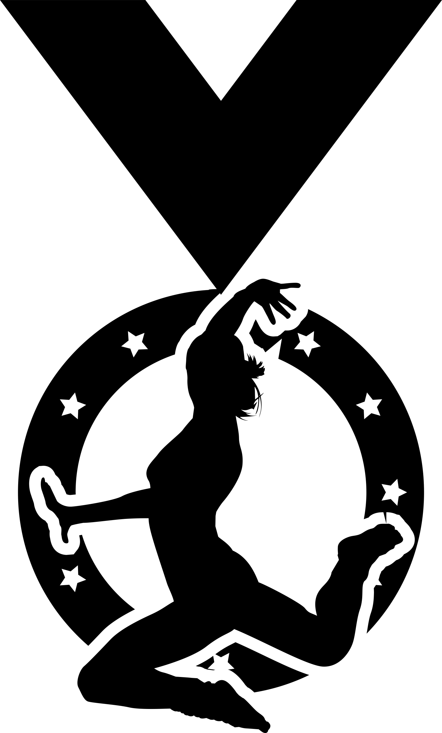 Olympic Medal With Ribbon Variant Simple Line Art Svg Free Vectors